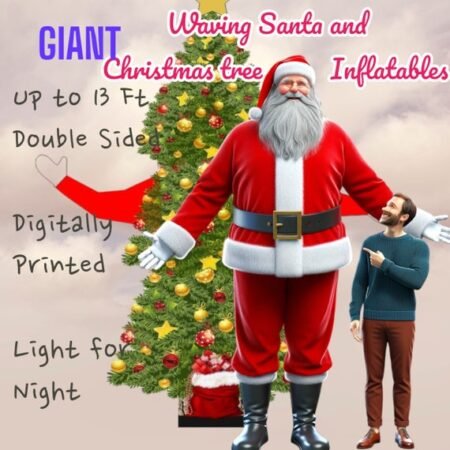 Waving Santa & Christmas Tree Inflatable