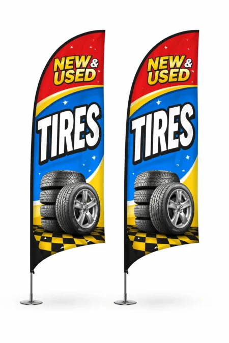 Feather flags tire tires
