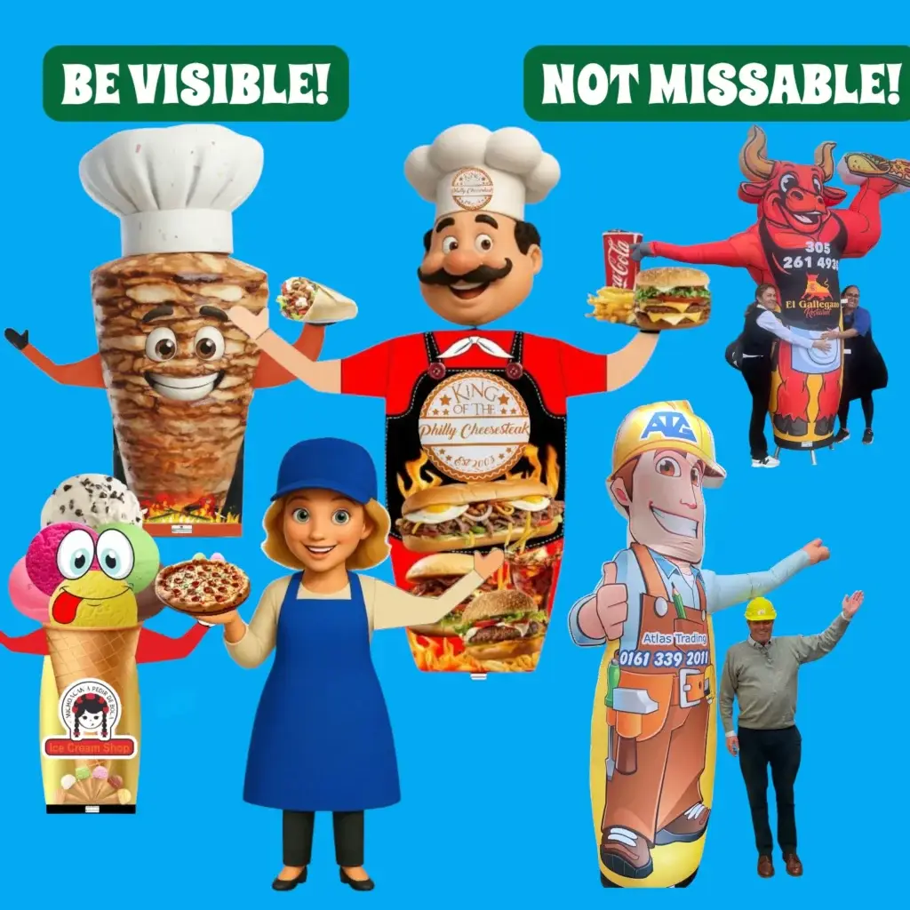 Red and yellow custom inflatable tube man replacement body fabric