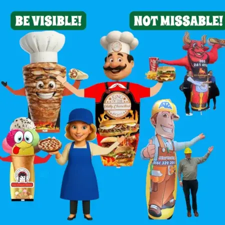 Red and yellow custom inflatable tube man replacement body fabric